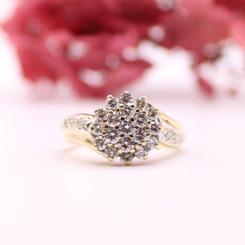 Bague Bague Fleur de Fiamants Or jaune 58 Facettes