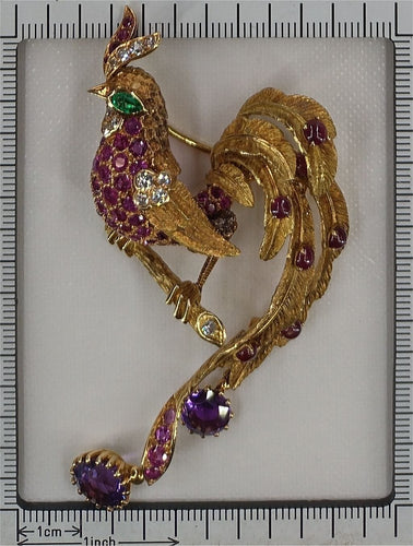 Broche Broche oiseau de paradis par Jean-Claude Champagnat 58 Facettes 23129-0123