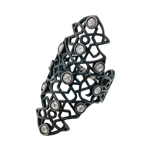 Bague 57 Bague Repossi "Maure" en or noirci et diamants. 58 Facettes 31321