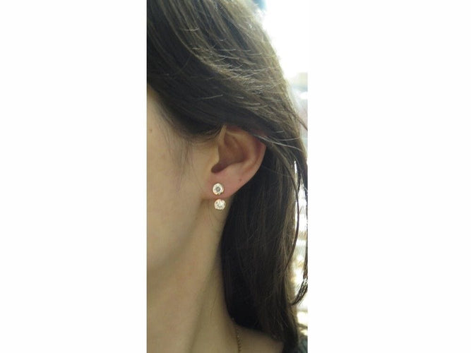 Boucles d'oreilles boucles oreilles POIRAY lolita puces or jaune zircon 58 Facettes 254849