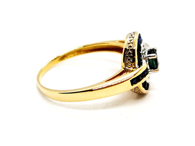 Bague 53 Bague Art déco Or jaune Saphir 58 Facettes 1292342CN