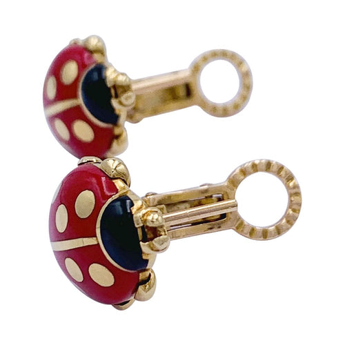 Boucles d'oreilles Boucles d'oreilles Cartier, "Coccinelles", or jaune, émail. 58 Facettes 32315