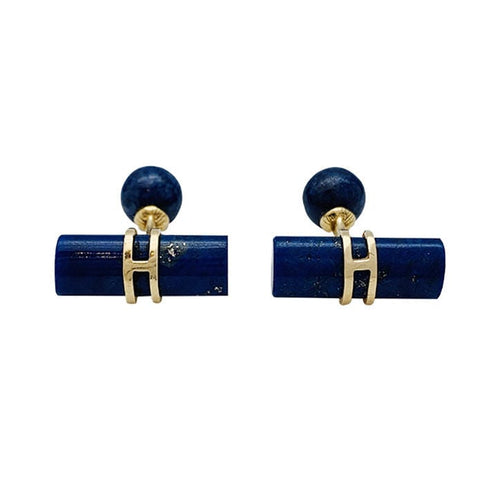 Boutons de manchette Boutons de manchette bâtonnets en or jaune et lapis lazuli. 58 Facettes 30750