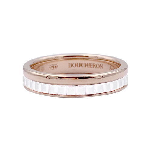 Bague 51 Bague Boucheron, "Alliance Quatre White Edition", céramique, or rose. 58 Facettes 32948