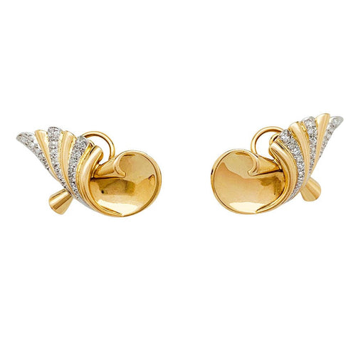 Boucles d'oreilles Boucles d'oreilles volutes or rose et platine. 58 Facettes 30918