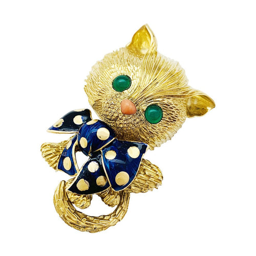 Clip Clip vintage, "Chat", Fred Paris. 58 Facettes 30830