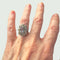 Bague 50 Sortija ART DECO 1930- 1935 de platino con diamantes y topacio azul 58 Facettes Q935A(900)