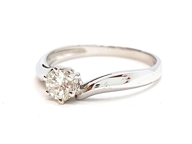 Bague 56 Bague Solitaire Or blanc Diamant 58 Facettes 06361CD