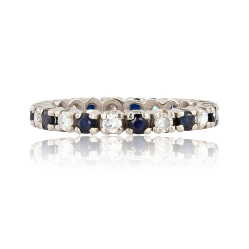 Bague 52 Alliance saphirs diamants tour complet 58 Facettes 22-522