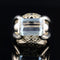 Bague 52 Bague aigue-marine or jaune tank 58 Facettes 22-378