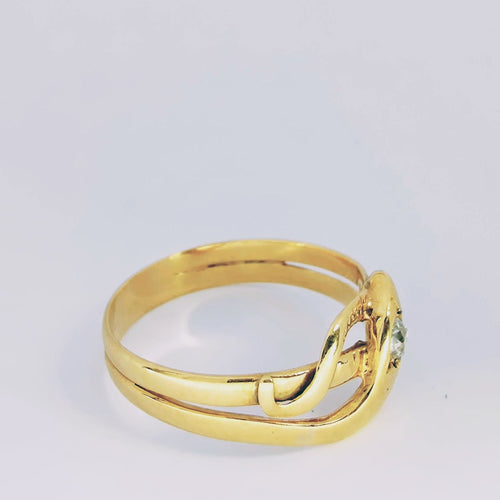 Bague Bague serpent en or jaune et diamant 58 Facettes 5606