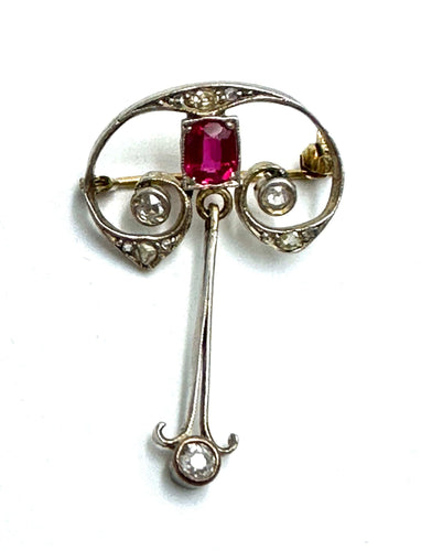 Pendentif Art Nouveau Diamonds Necklace 58 Facettes