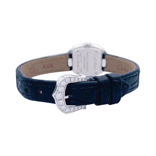 Montre Montre Cartier, "Mini Baignoire-Taches de panthère", or blanc, diamants, émail. 58 Facettes 32441