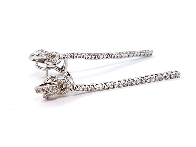 Boucles d'oreilles Boucles d'oreilles Pendants Or blanc Diamant 58 Facettes 06117CD