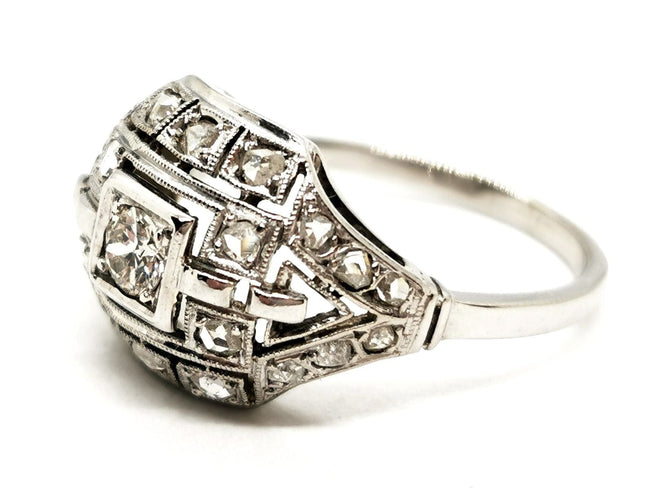 Bague 54 Bague Art déco Or blanc Diamant 58 Facettes 1660399CN