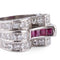 Bague Bague Tank Platine Diamant Rubis 58 Facettes 1