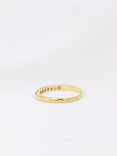 Bague Demi-Alliance américaine en or jaune et diamants 58 Facettes J74