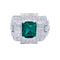Bague 50 Bague Art Déco en platine, émeraude et diamants. 58 Facettes 32364