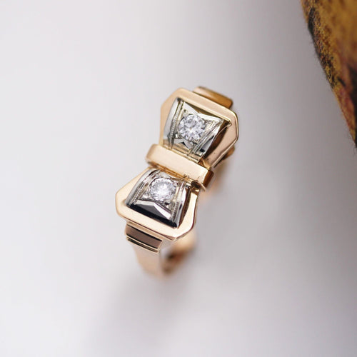 Bague 54 Bague ancienne noeud diamants 58 Facettes 23-170