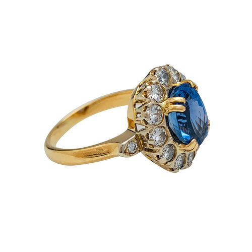 Bague 52 Bague Pompadour or jaune et blanc, saphir, diamants. 58 Facettes 30907