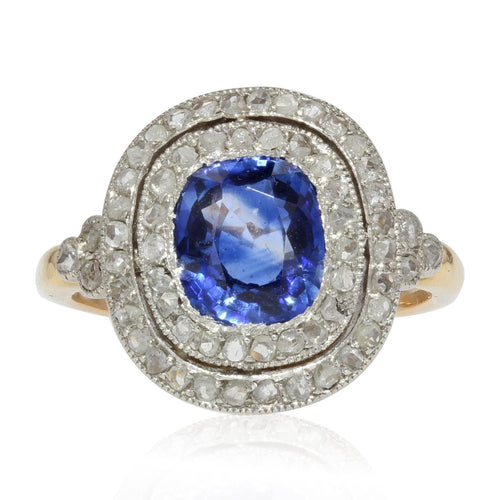 Bague 53 Bague saphir et diamants double rang ancienne 58 Facettes 21-151-53