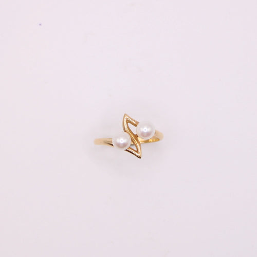 Bague Bague Toi et Moi or jaune 18k et perles de culture 58 Facettes