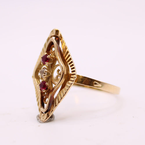 Bague 60 Bague Rétro rubis, oxyde de zirconium 58 Facettes