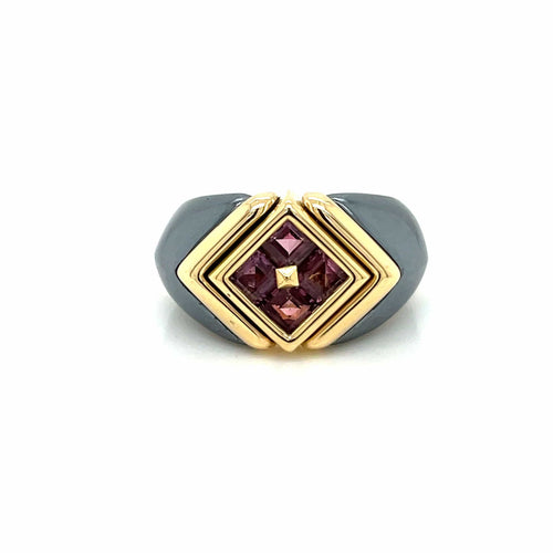 Bague 52 Bague en or hématite et tourmaline Bulgari 58 Facettes