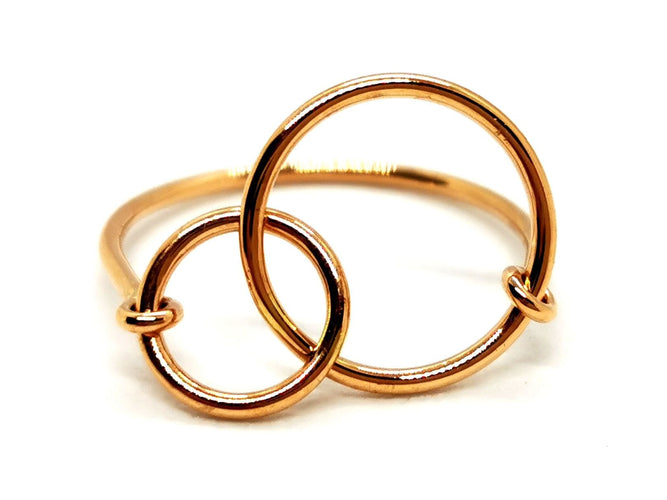 Bague 51 Ginette NY Bague Tiny circle Or rose 58 Facettes 1965013CN