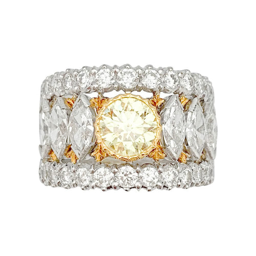 Bague 51.5 Bague bandeau Buccellati, diamants jaune. 58 Facettes 31419