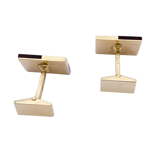 Boutons de manchette Boutons de manchette Fred, or jaune et jaspe. 58 Facettes 32692
