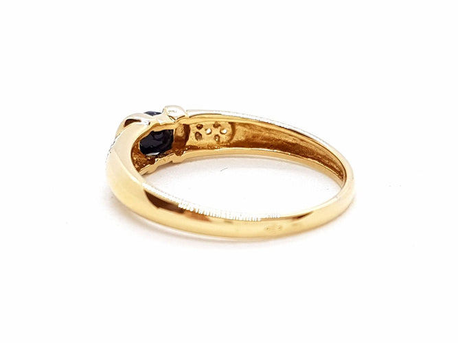 Bague 53 Bague Or jaune Saphir 58 Facettes 06508CD