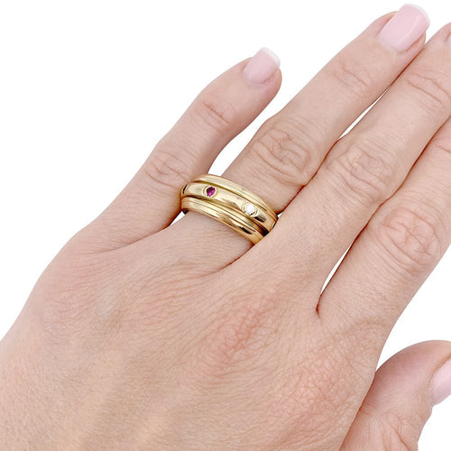 Bague 55 Bague Piaget, "Possession", or jaune, pierres de couleur. 58 Facettes 32340