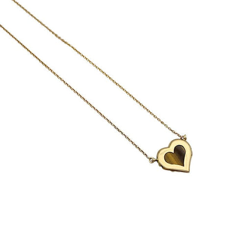 Collier Collier pendentif, "Coeur", or jaune, oeil de tigre. 58 Facettes 32133