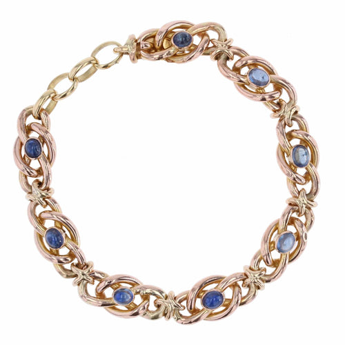 Bracelet Bracelet ancien or rose et saphirs cabochons 58 Facettes 22-076