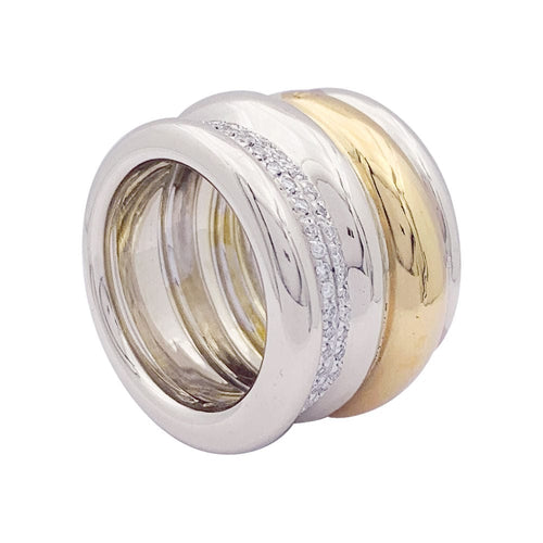 Bague 52 Bague Pomellato, "Tubolare", deux ors et diamants. 58 Facettes 33525