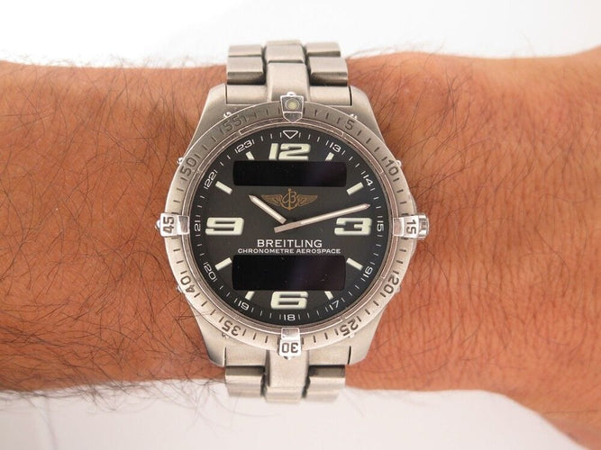 Montre montre BREITLING aerospace e75362 40 mm titane quartz chronographe 58 Facettes 253046