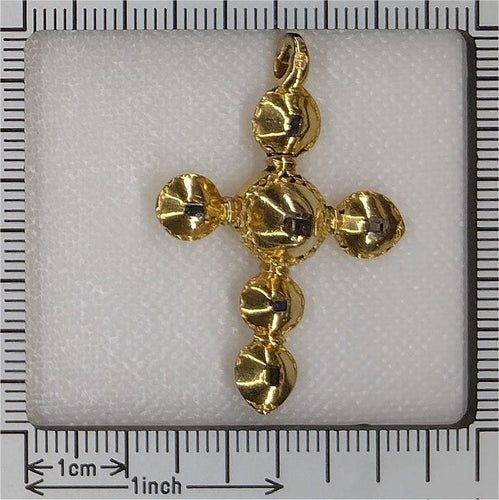 Pendentif Croix baroque diamants taillés en rose 58 Facettes 23096-0089