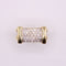 Bague Bague large or jaune et pavage de diamants 58 Facettes