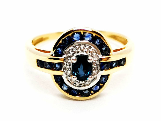 Bague 53 Bague Art déco Or jaune Saphir 58 Facettes 1292342CN
