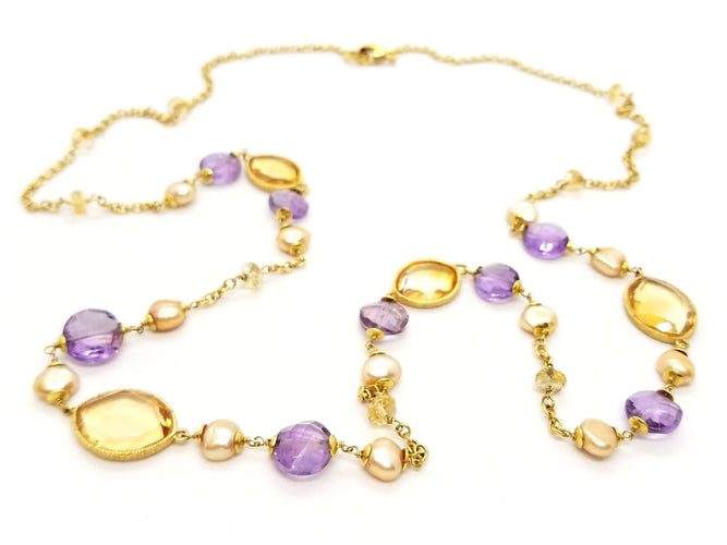 Collier Collier Sautoir Or jaune Citrine 58 Facettes 06600CD