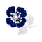 Broche Clip Boucheron, "Eglantine", en or blanc, platine, émail et diamants. 58 Facettes 33342