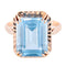 Bague Bague or jaune Topaze bleue rectangulaire 58 Facettes