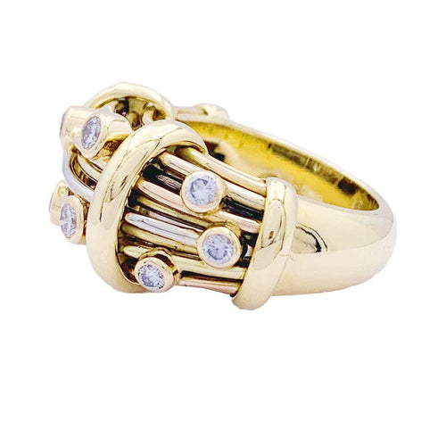 Bague 51 Bague vintage Poiray trois ors et diamants. 58 Facettes 33307