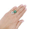 Bague 50 Bague "Toi & Moi" platine, diamants, émeraudes. 58 Facettes 33121