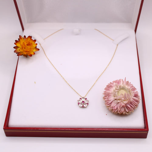 Collier Collier quartz et rubis 58 Facettes