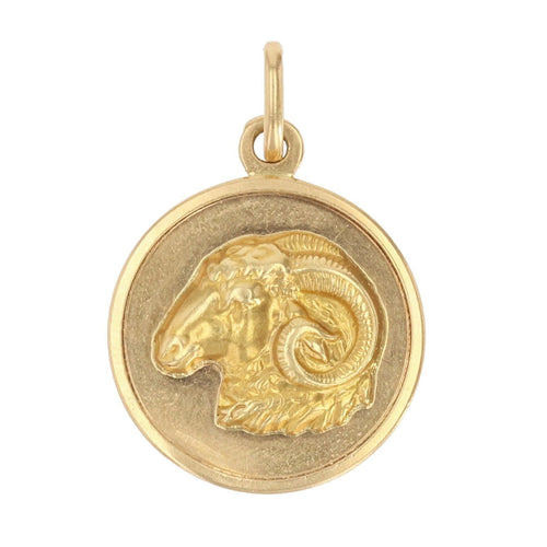 Pendentif Médaille Bélier or jaune 58 Facettes CVP43