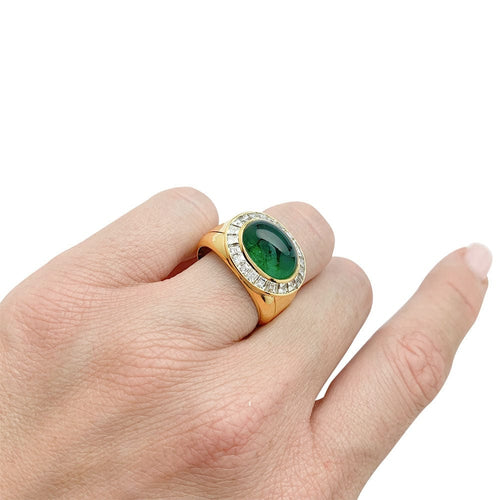 Bague 56 Bague Hammerman Brothers, émeraude, diamants. 58 Facettes 31430
