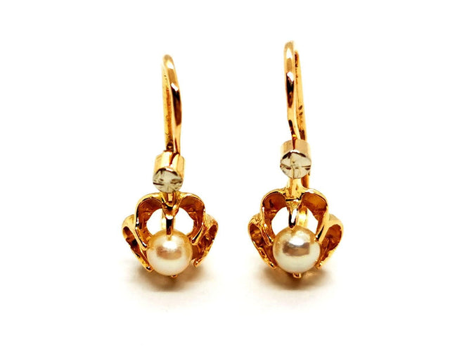 Boucles d'oreilles Boucles d'oreilles Dormeuses Or jaune Perle 58 Facettes 1292353CN