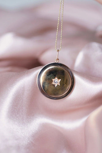 Pendentif Pendentif rond ancien or et diamant 58 Facettes